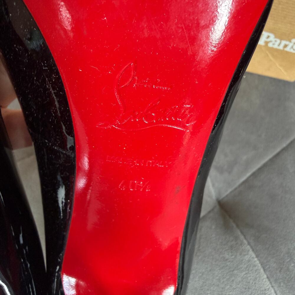 Christian Louboutin Pigalle 120 Black Patent Pumps Size 40.5 - Picture 12 of 16